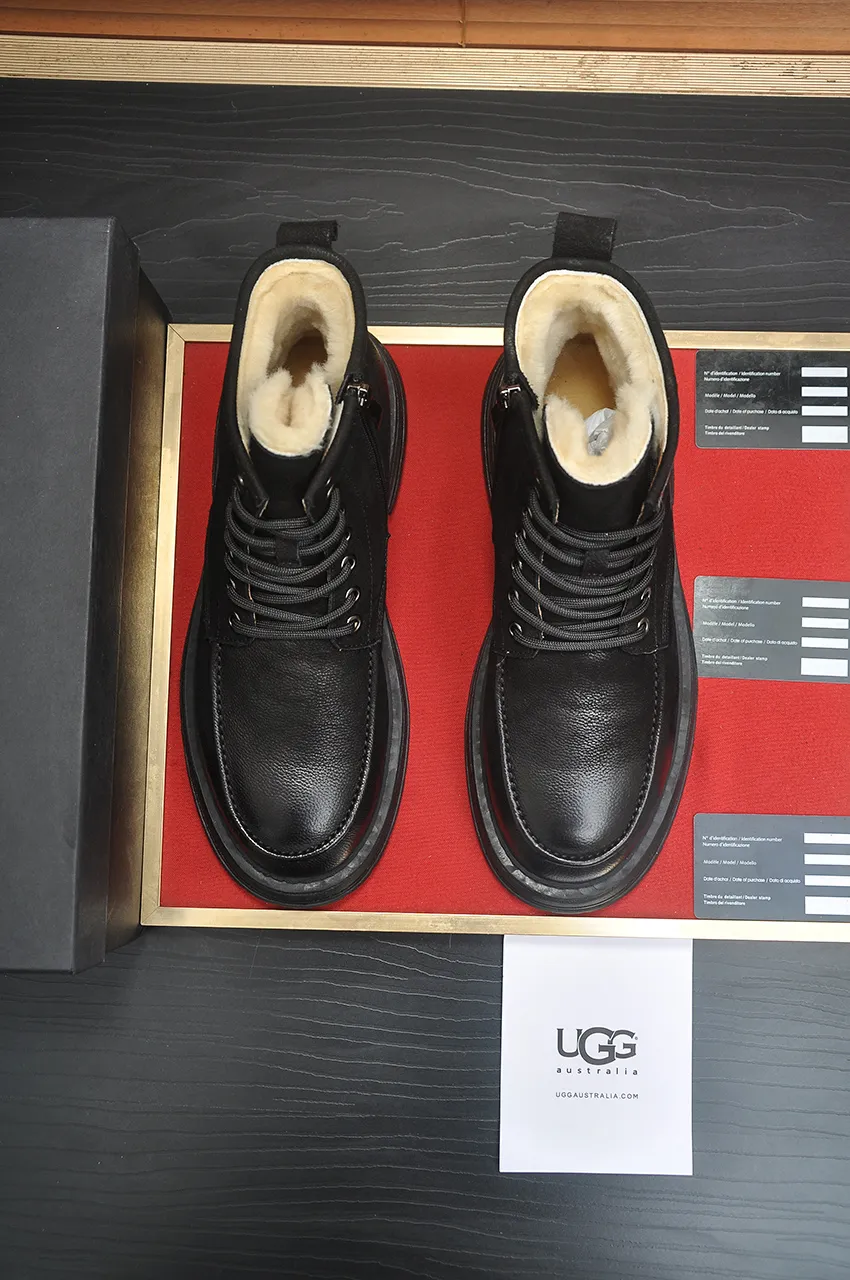 Men's shoes 💰680💶【UGG】(full genuine wool lining) Please pay attention to the quality of the original order and compare the thickness of the wool 🏮🏮Hot style Martin boots from Australia's warm luxury brand men's shoes, official website synchronization, Beckham men's style..., made of imported top-layer waxed cowhide, waxed toe box, Australian real wool velvet lining Carefully sewn...Imported rubber Martin boots outsole (comfortable, soft and wear-resistant). I really like the quality...Exquisite workmanship, you can't put it down once you see it. Code number 39-44